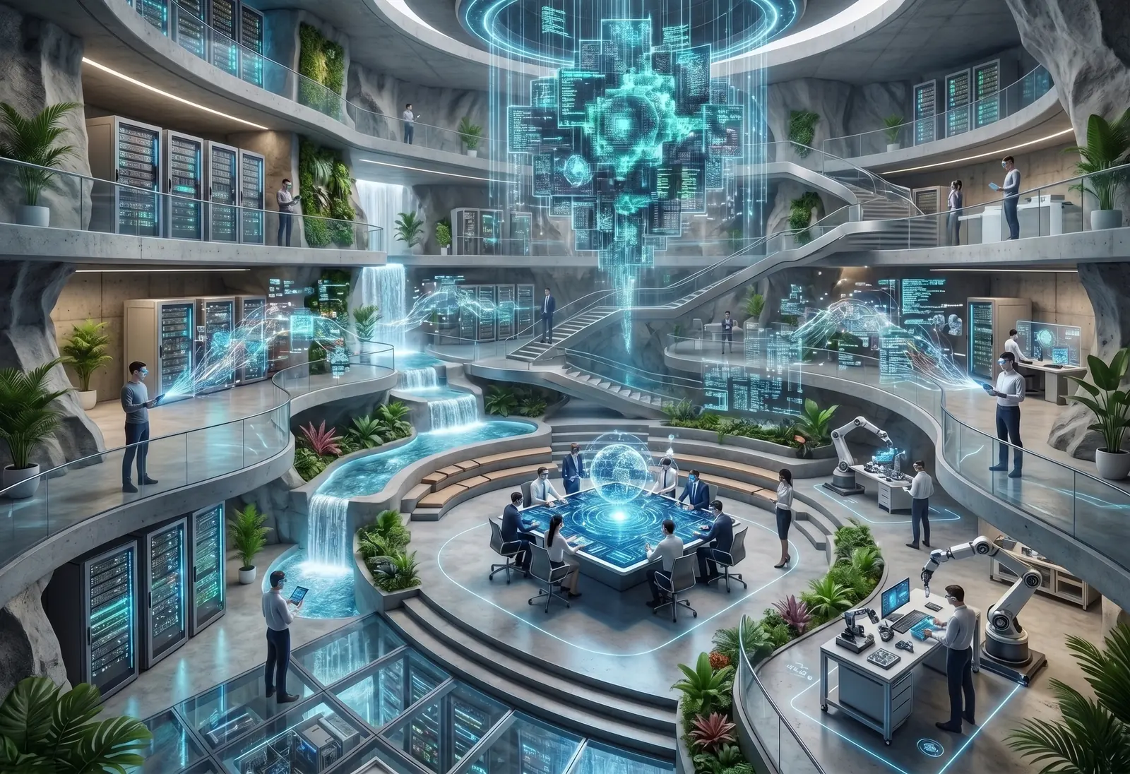 Futuristic Office Network and Command Operations